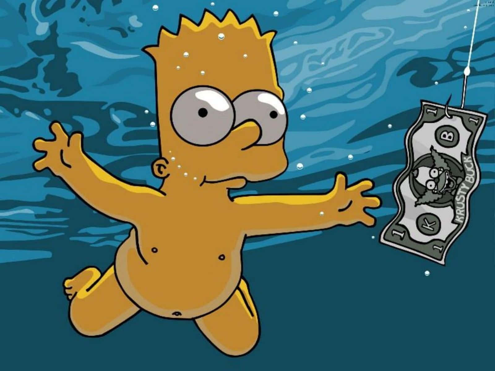 Bart Simpson slapper af med marijuana. Wallpaper