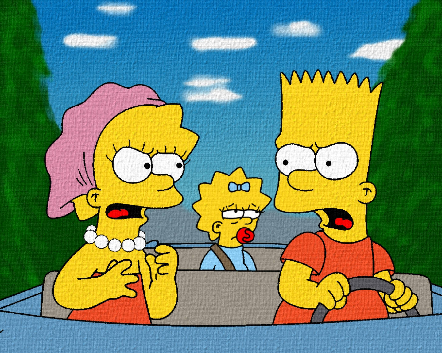 Bart Simpson Con I Suoi Fratelli Sfondo