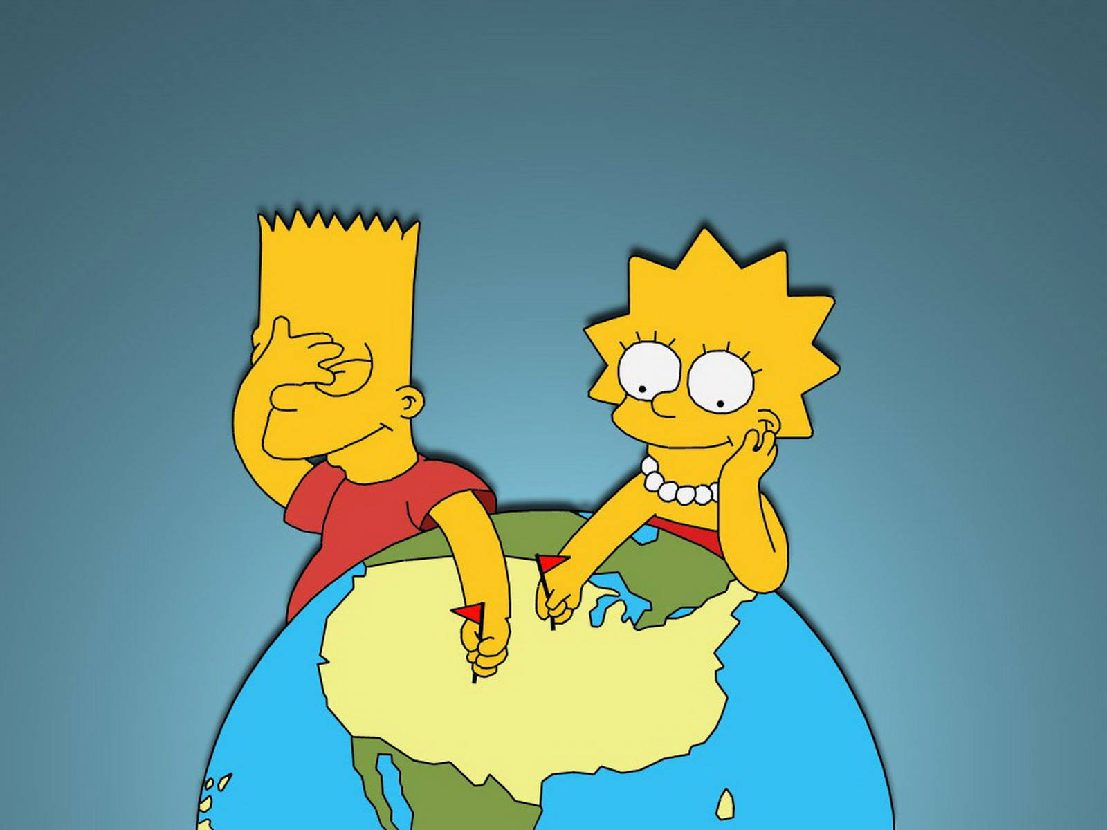 Bart Simpson With Lisa Simpson Wallpaper
