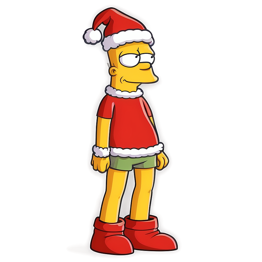 Bart Simpson With Santa Hat Png 38 PNG
