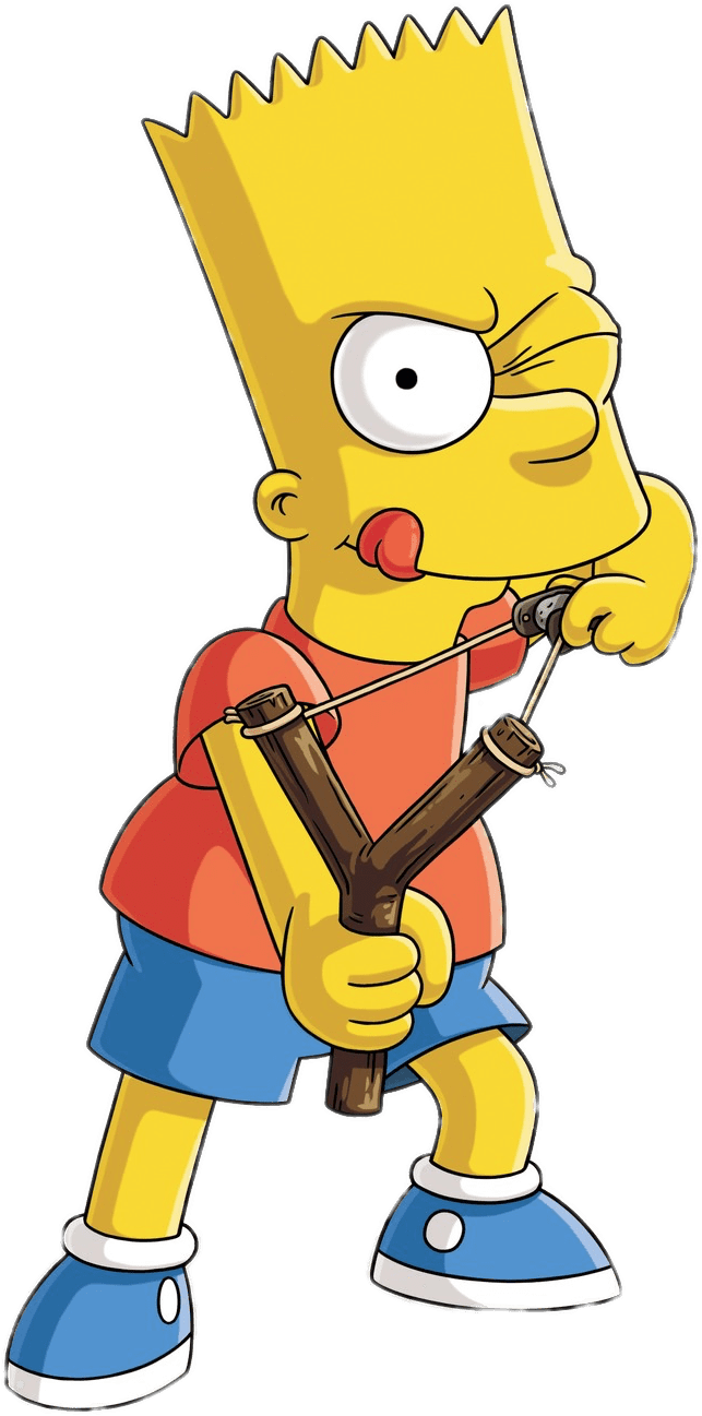 Bart Simpson With Slingshot PNG