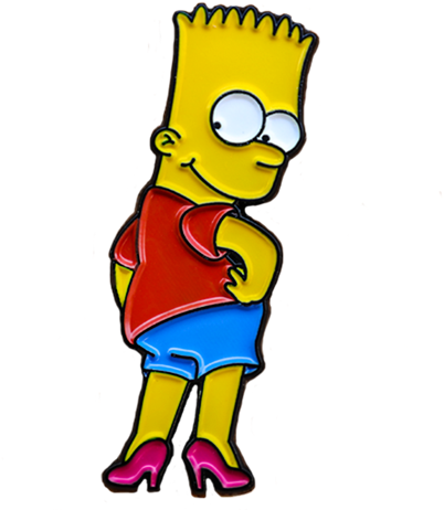 Bart Simpsonin Red Shirtand Blue Shorts PNG