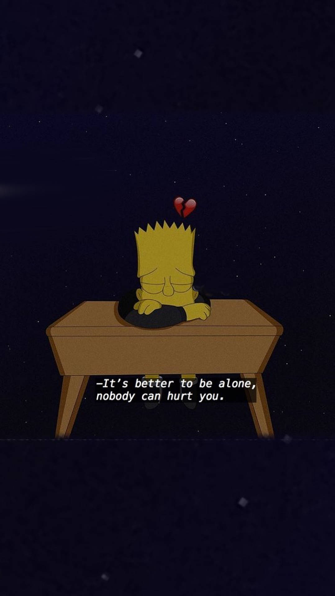 Bart Simpsons Sad Alone