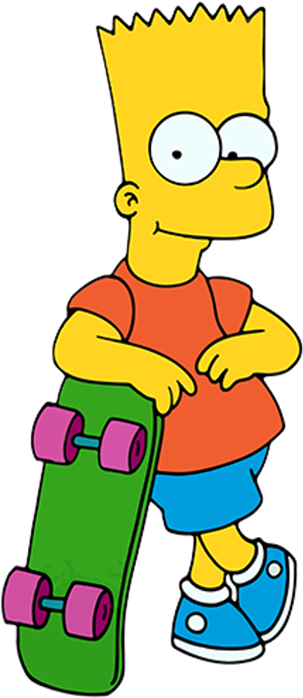 Bart Simpsonwith Skateboard PNG