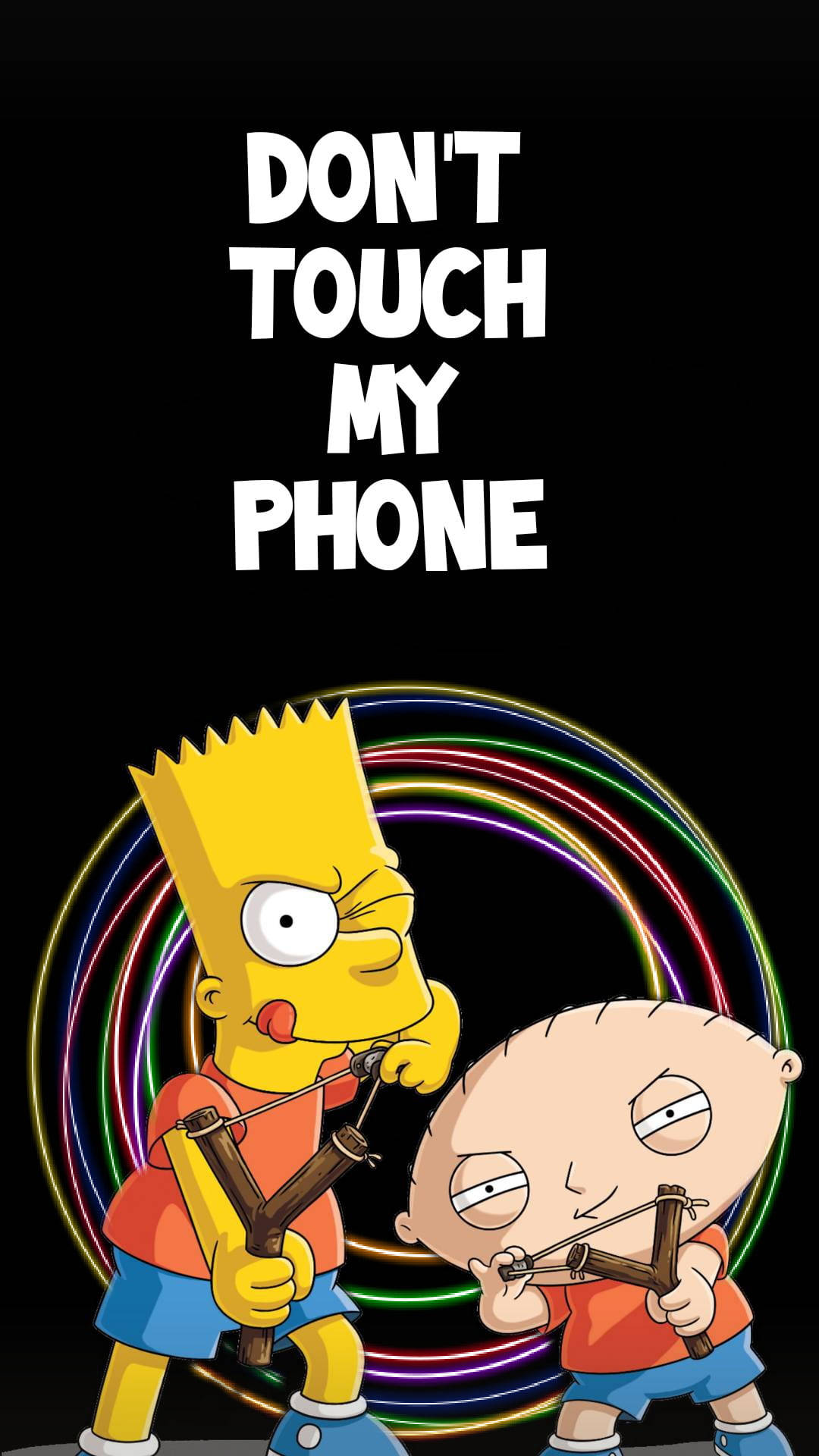Bart Stewie Funny Get Off My Phone Wallpaper
