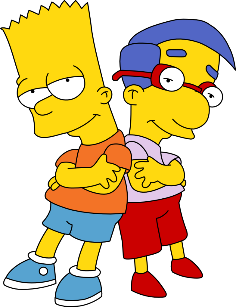 Bartand Milhouse Simpsons Characters PNG