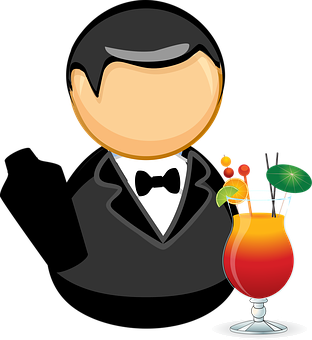 Bartender Iconwith Cocktail PNG