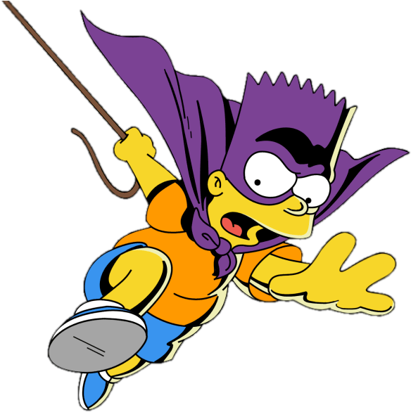 Bartman Flying Action PNG