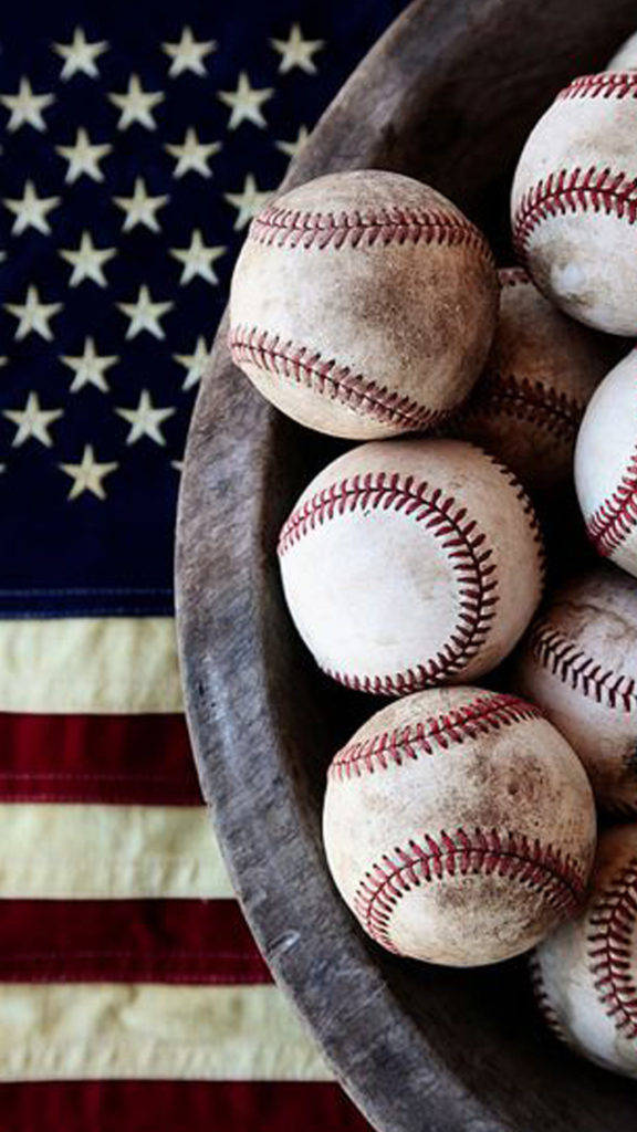 Baseball And American Flag Iphone Wallpaper