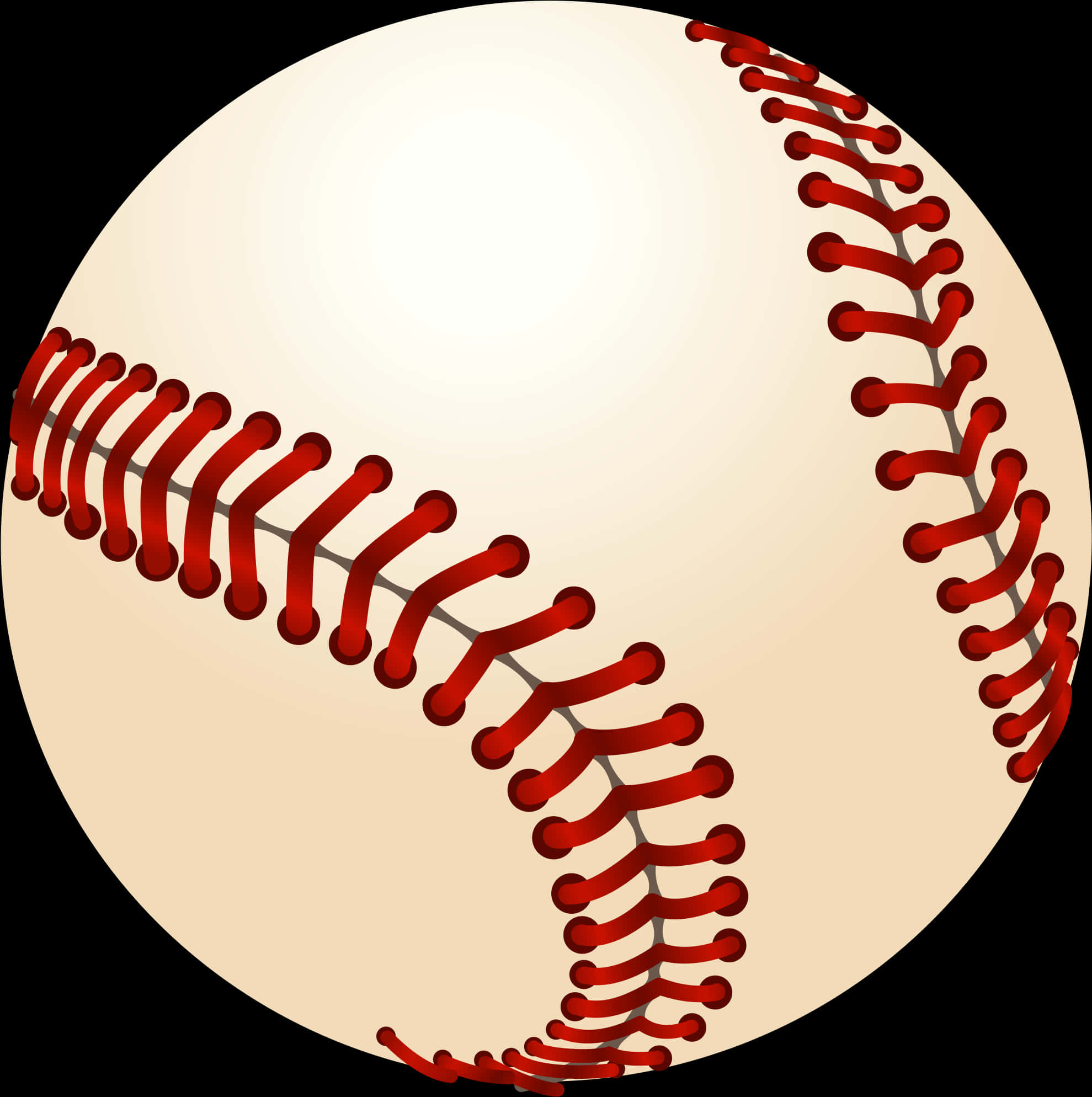 Baseball Close Up Vector Illustration PNG
