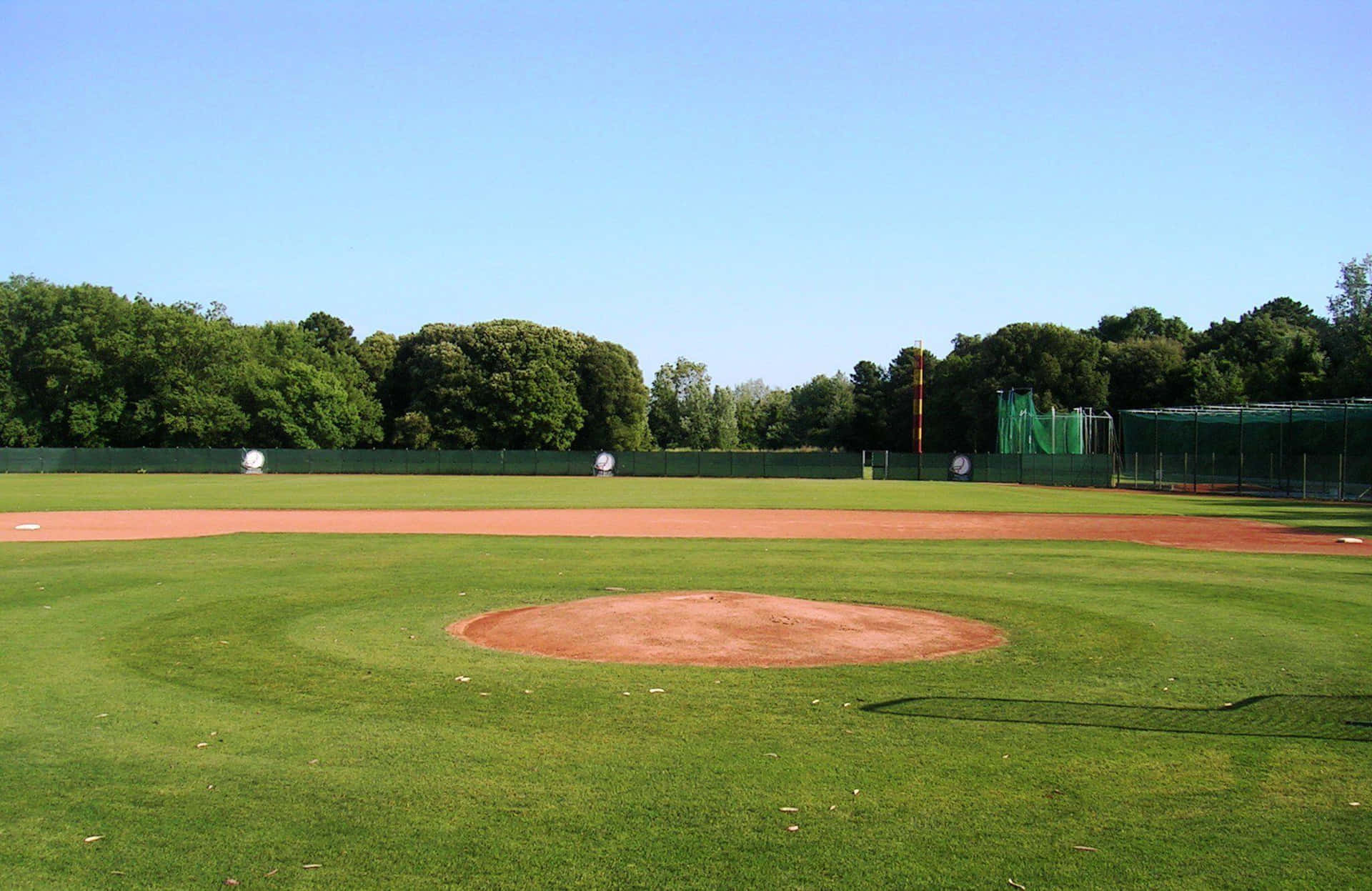 Landscape Baseball Field And Trees Background