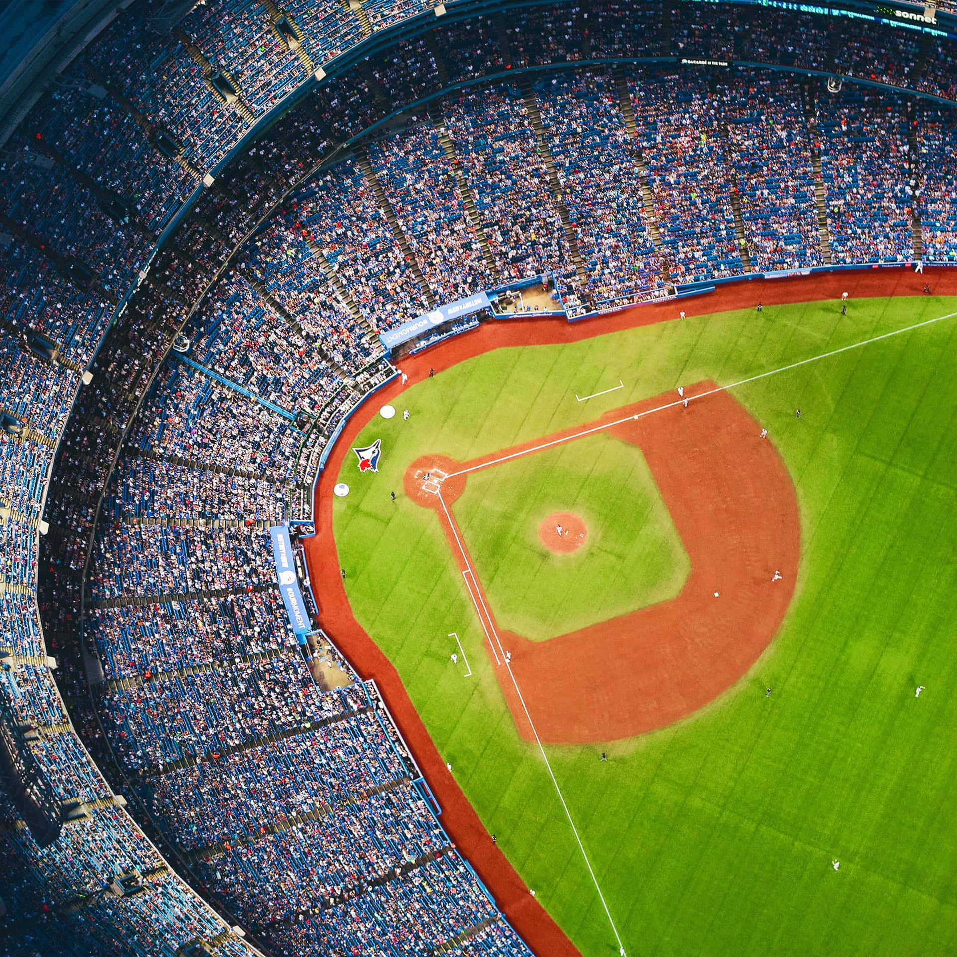 Landschaftlicheluftaufnahme Hintergrund Baseballfeld