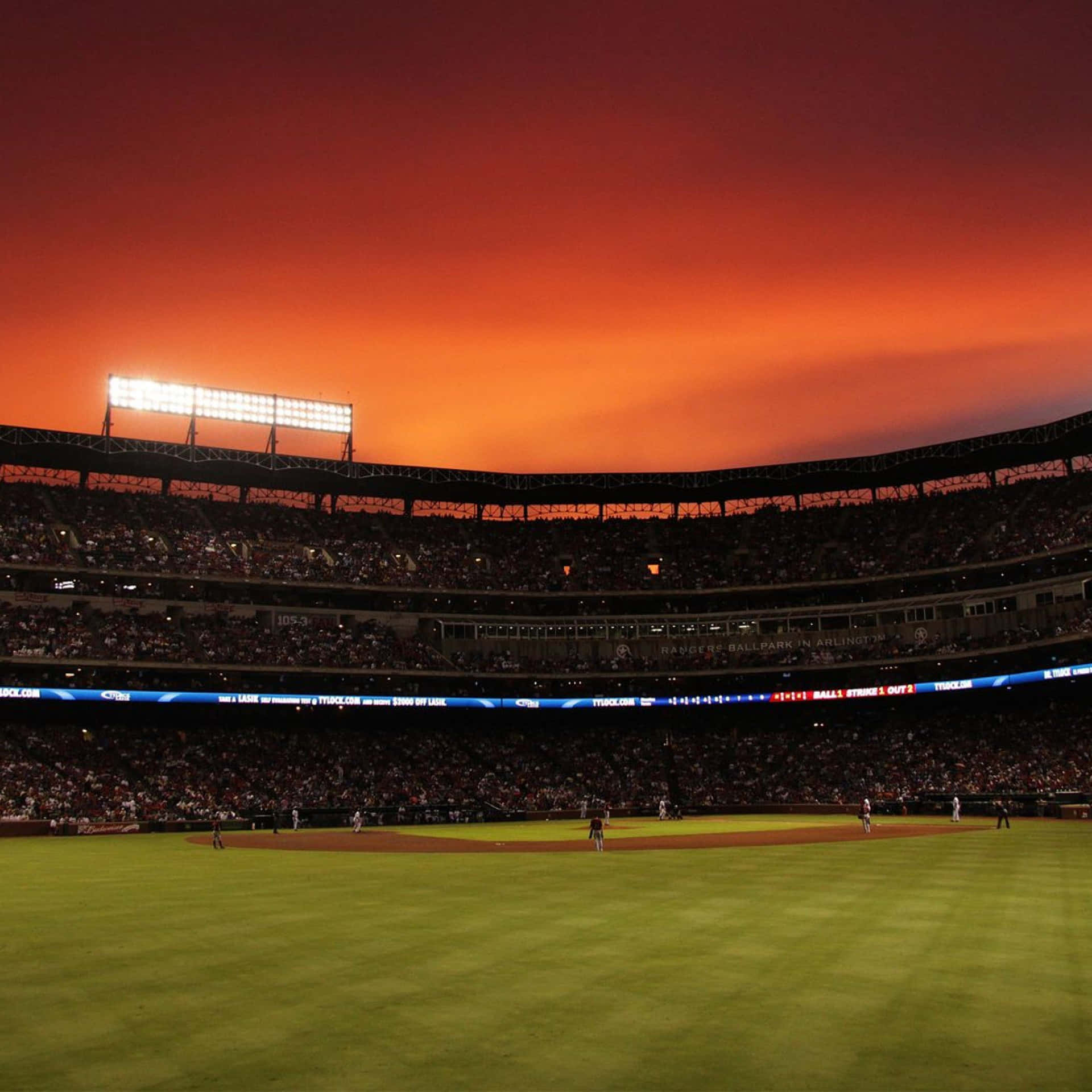 Choctaw Stadium Baseball Field Sunset Background