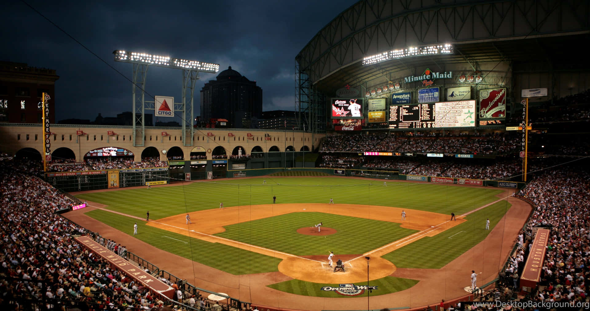 Download Minute Maid Park Baseball Field Background