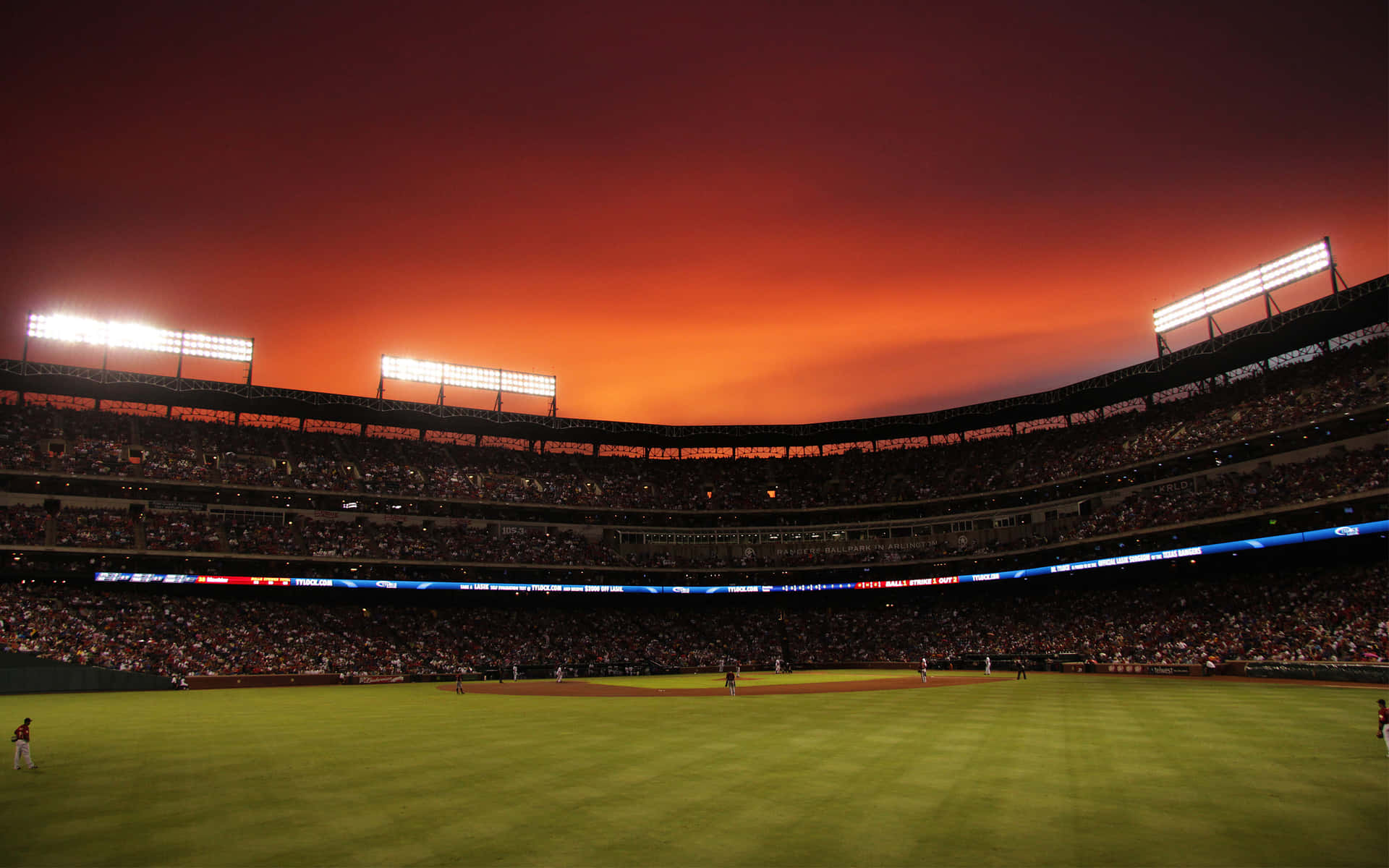 Baseball Field Sunset Ambiance.jpg Wallpaper