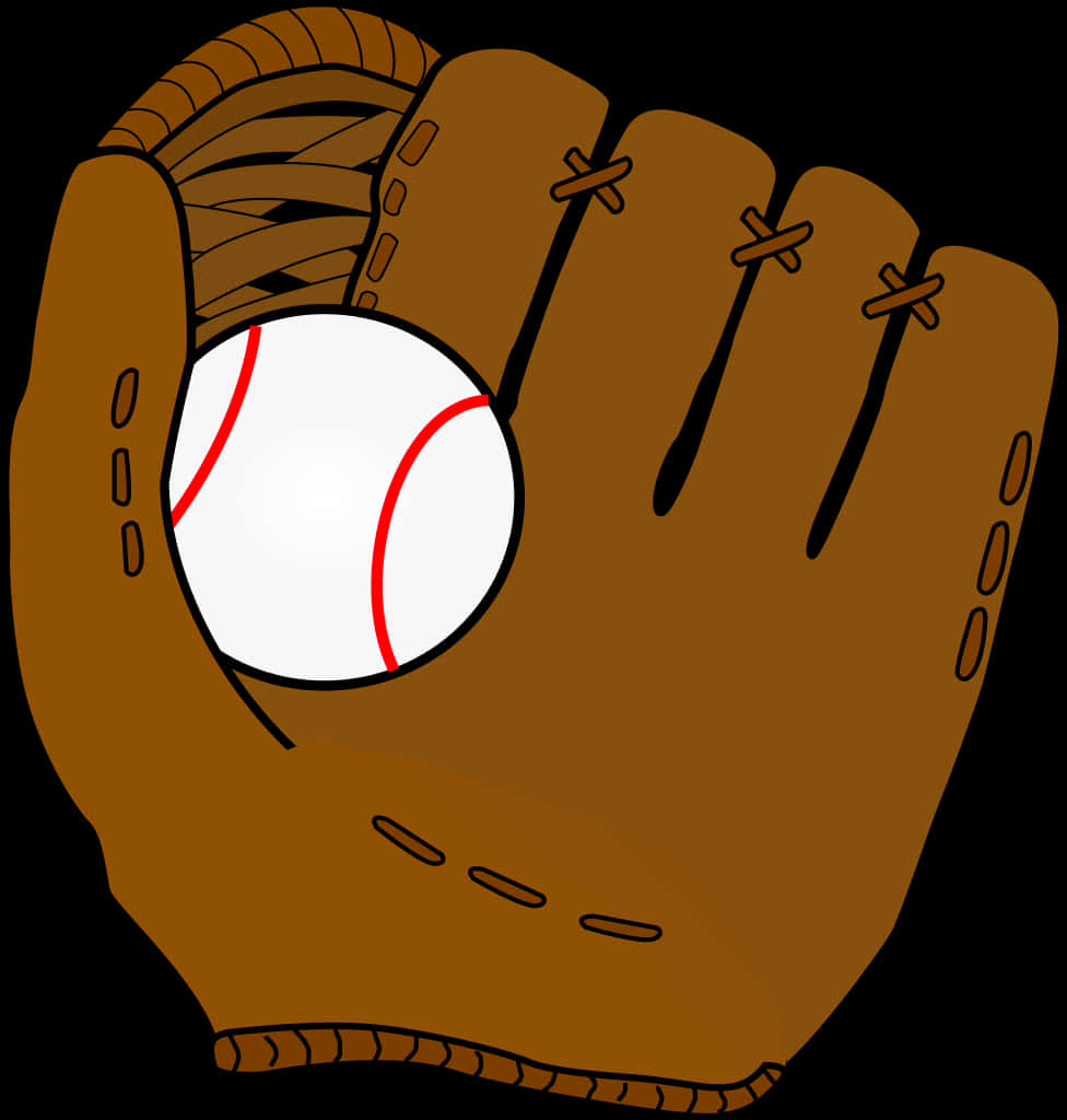 Baseball Gloveand Ball Illustration PNG