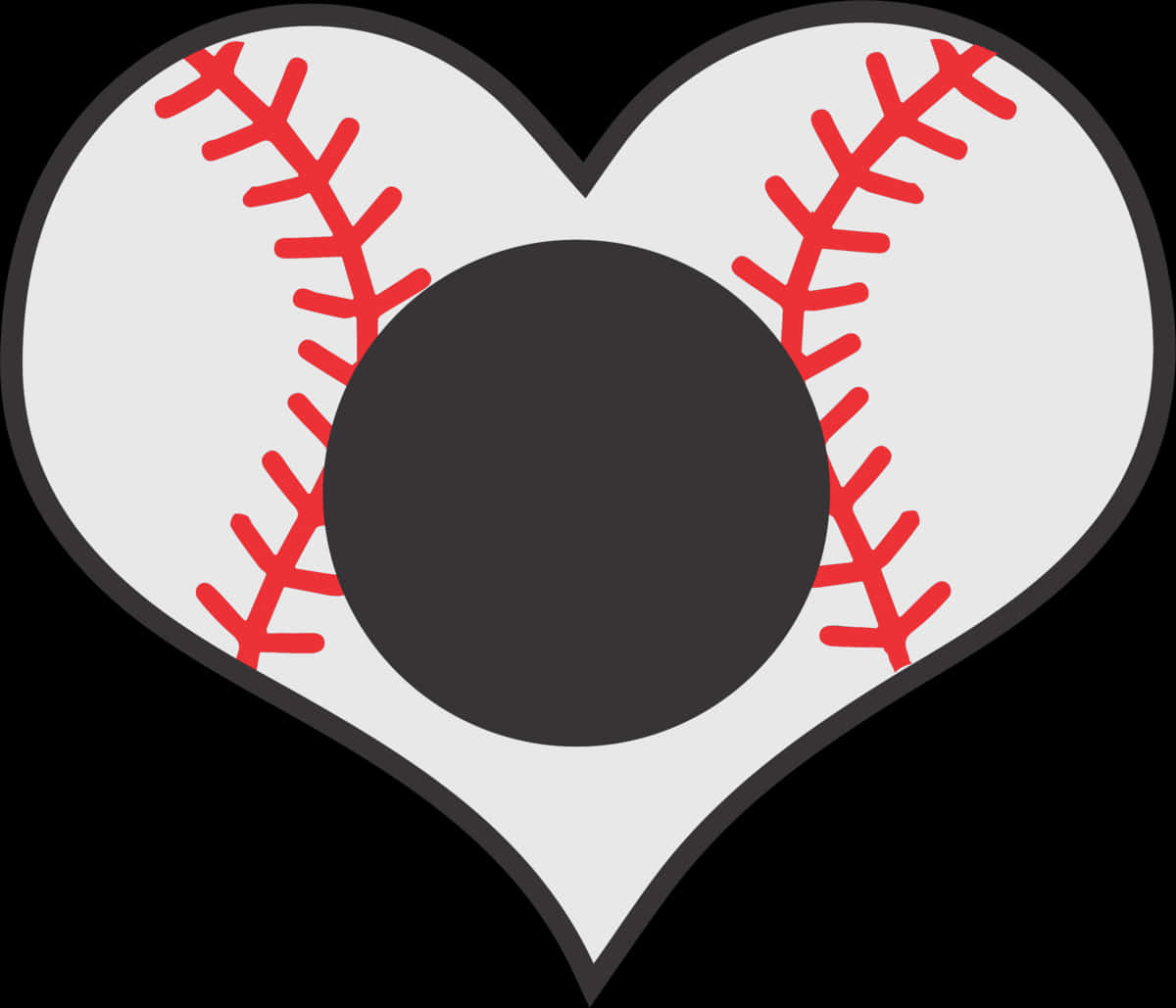 Baseball Heart Graphic PNG