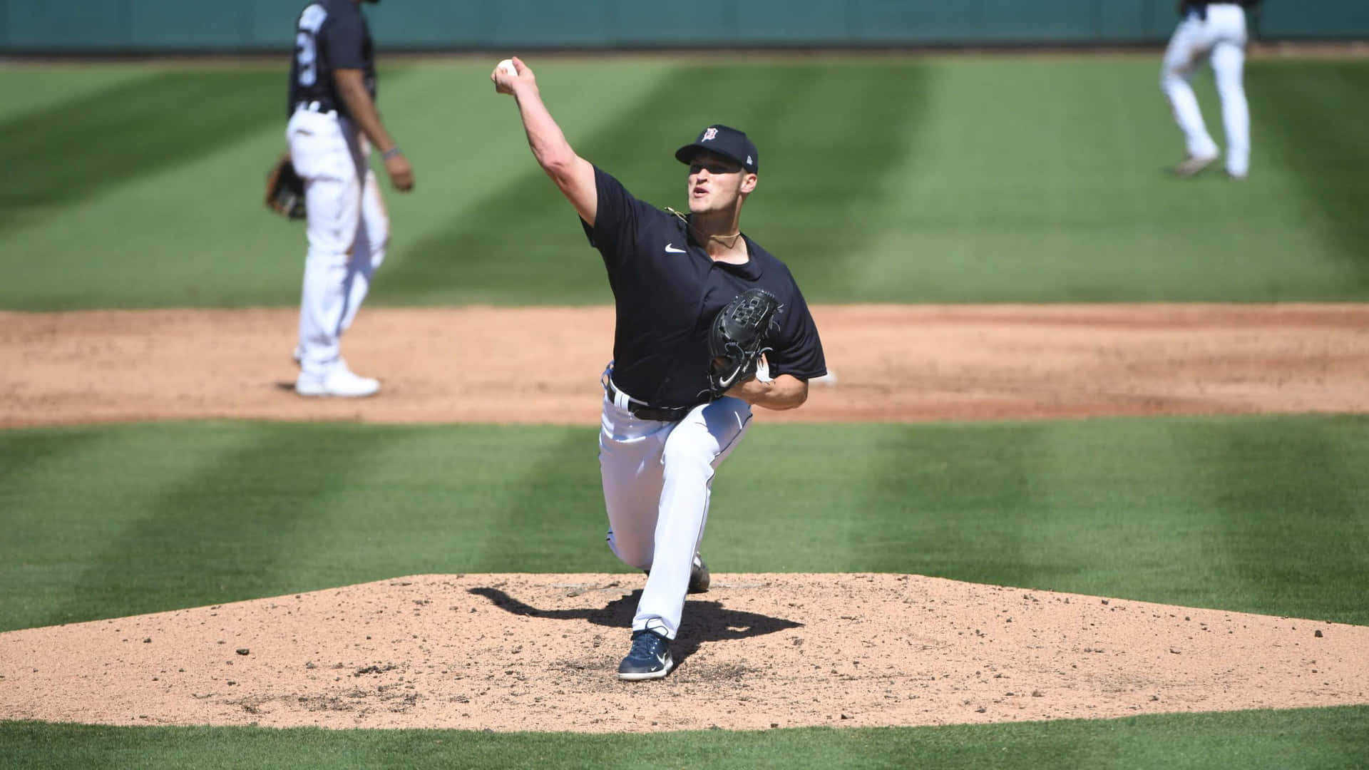 Baseball Pitcher In Actie.jpg Achtergrond