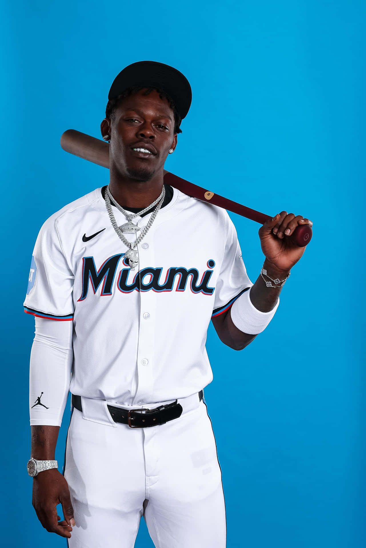 Baseball_ Player_in_ Miami_ Uniform Wallpaper