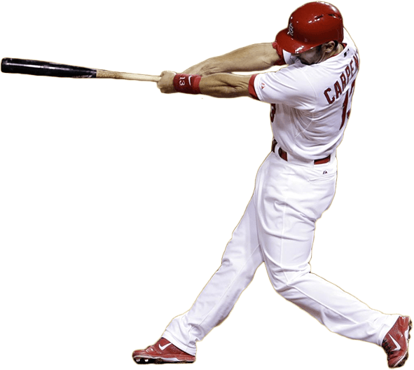 Baseball Player Swinging Bat Cardinals PNG