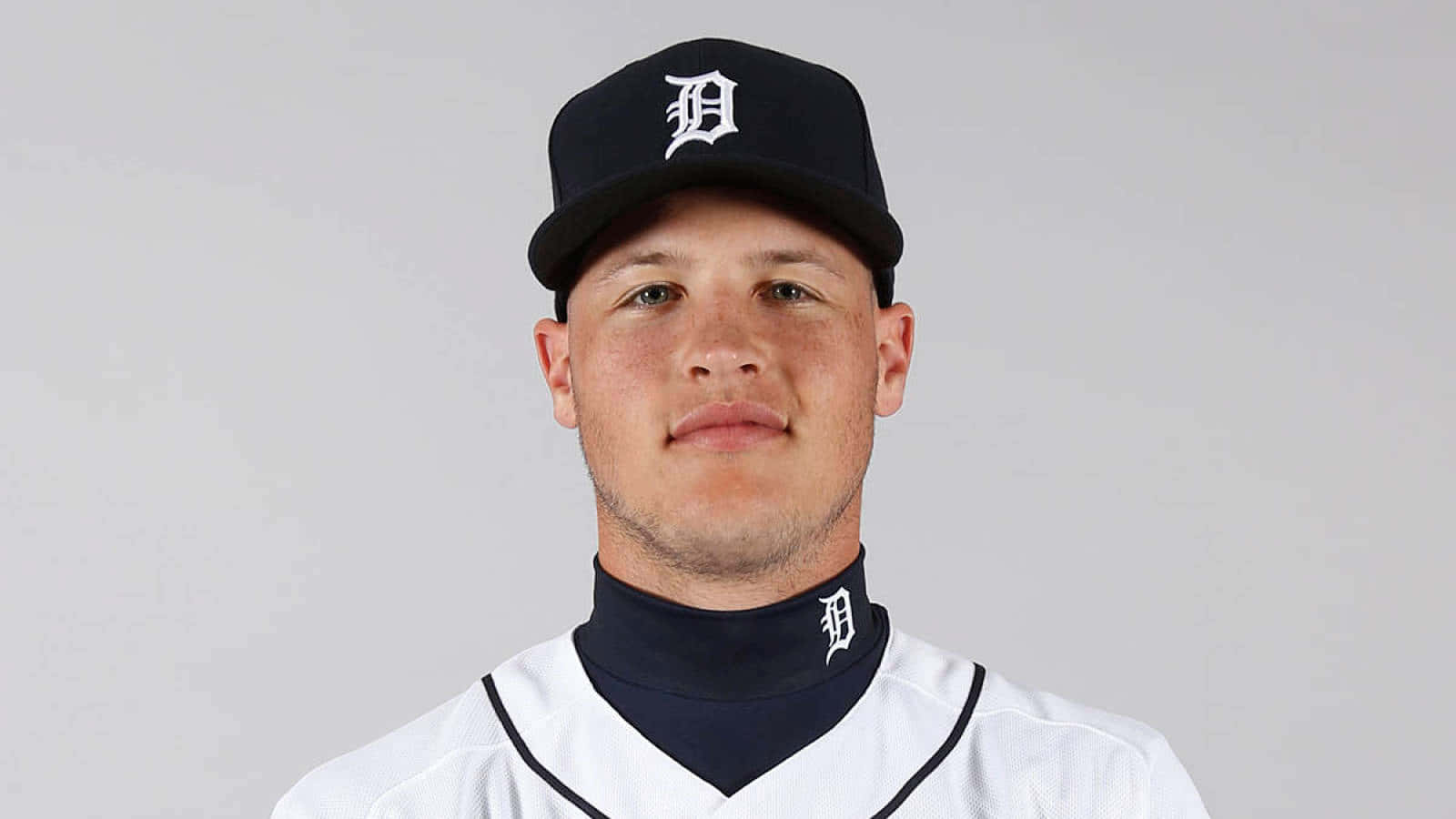 Honkbalspeler In Detroit Tigers Uniform Achtergrond