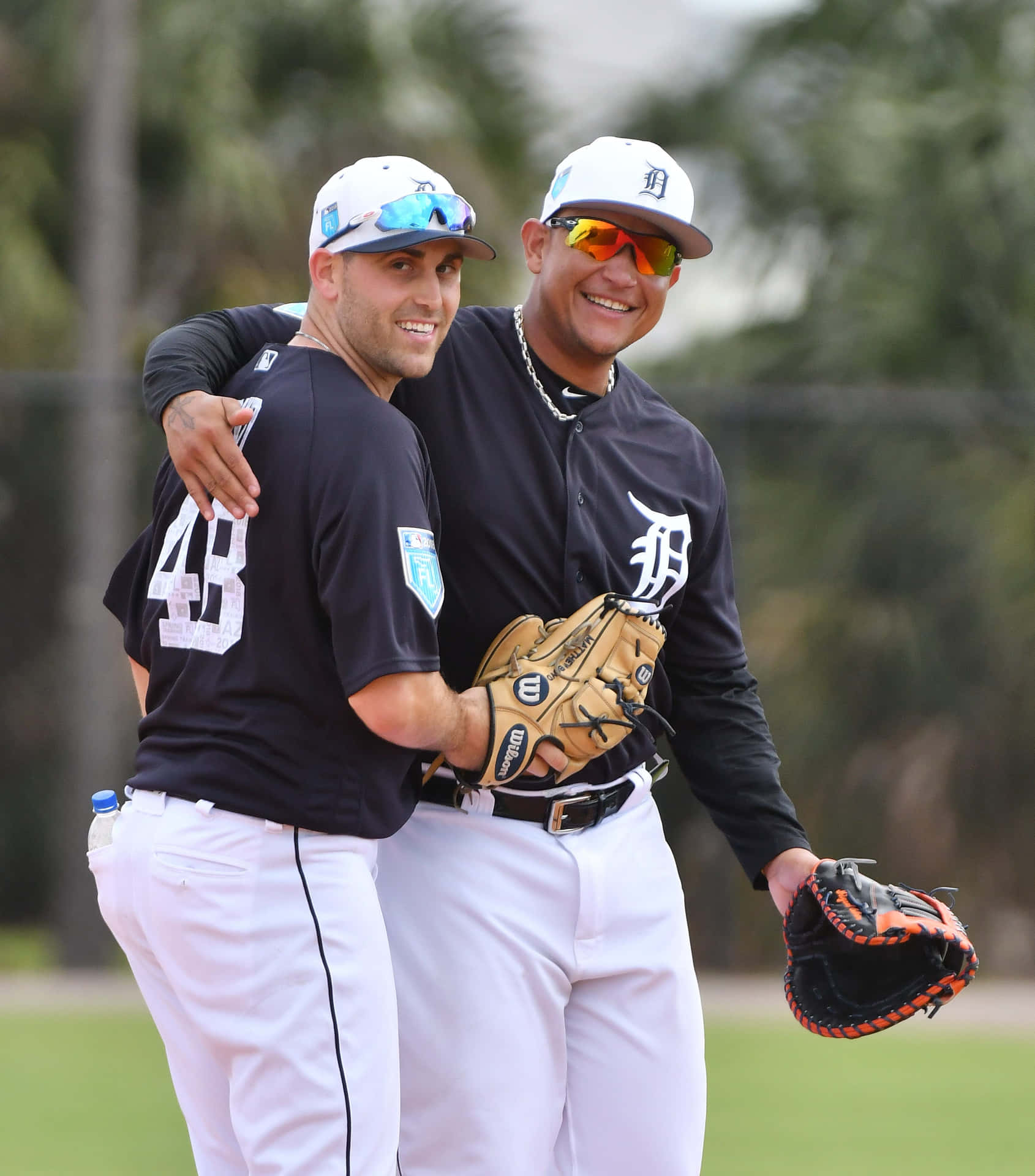 Baseball Players Embracing Spring Training Wallpaper