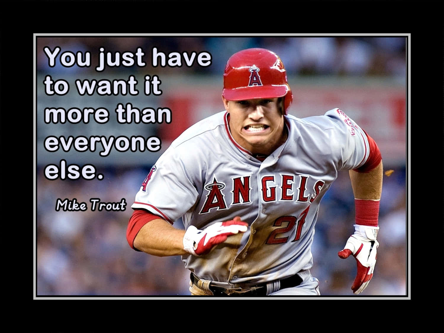 En baseballspiller med et citat der siger du skal bare ønske mere end englene er i stand til at ønske sig. Wallpaper