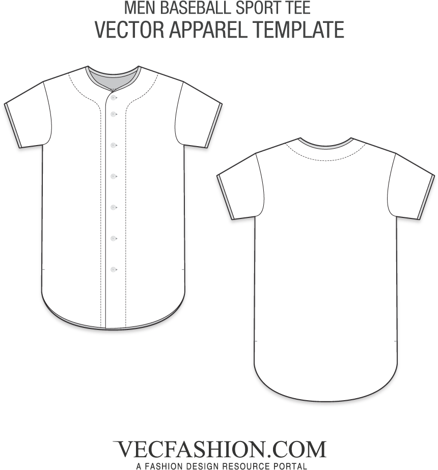 Baseball Shirt Vector Template PNG