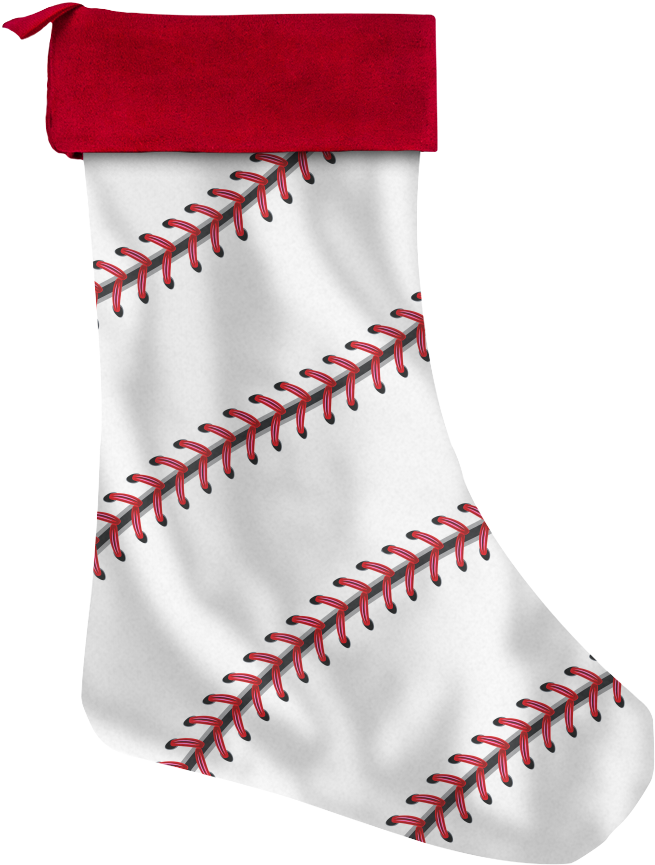 Baseball Stitch Christmas Stocking PNG