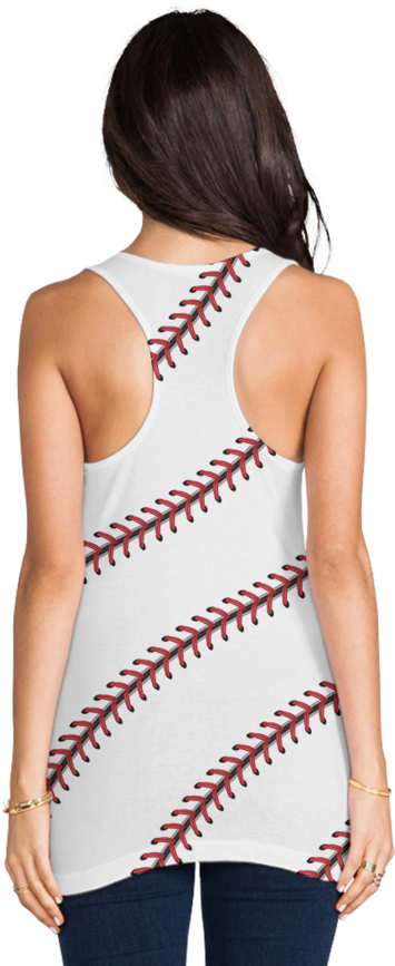 Baseball Stitch Design Tank Top PNG