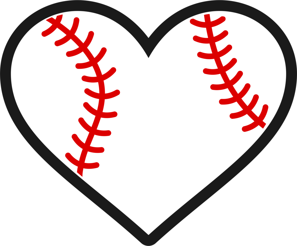 Baseball Stitch Heart Graphic PNG