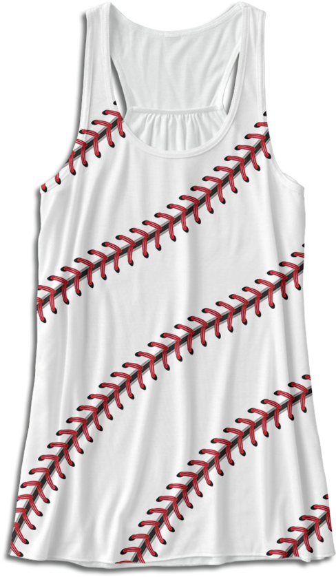 Baseball Stitch Pattern Tank Top PNG