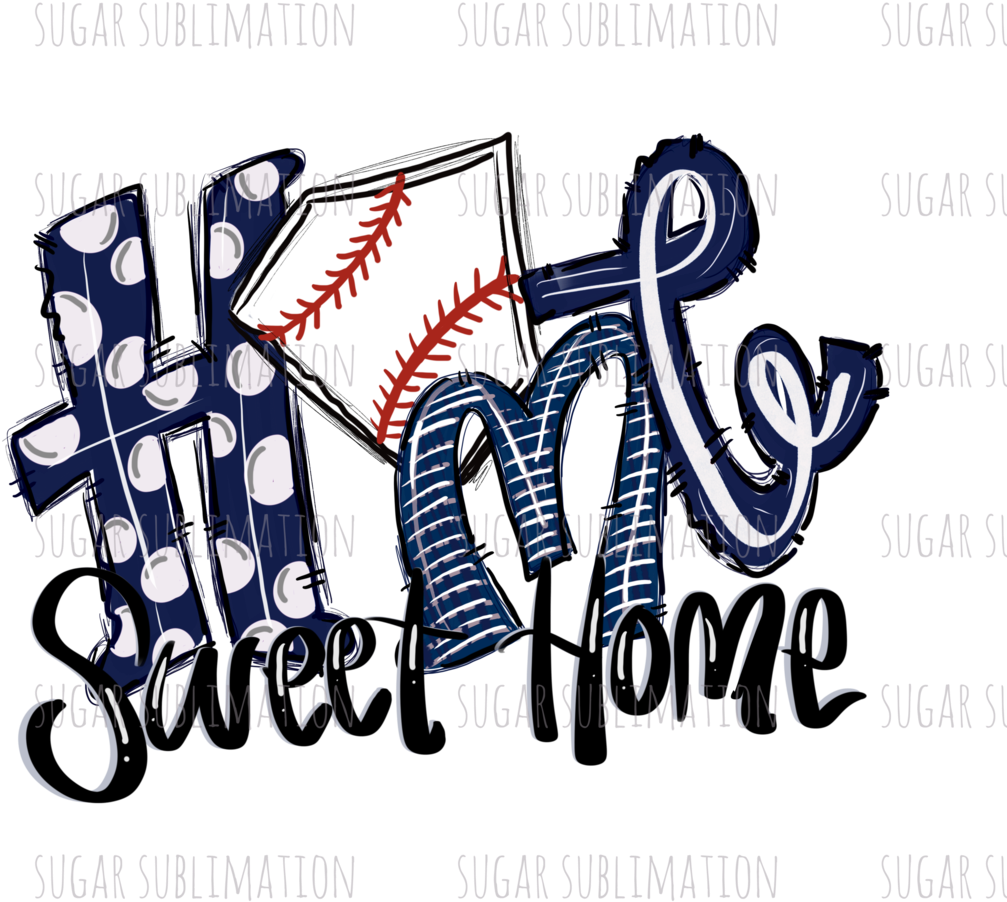 Baseball Sweet Home Graphic Design PNG