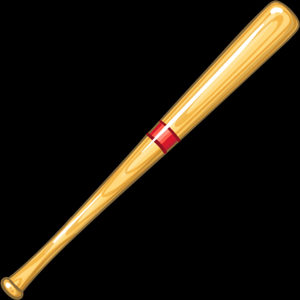 Wooden Baseball Bat Illustration PNG