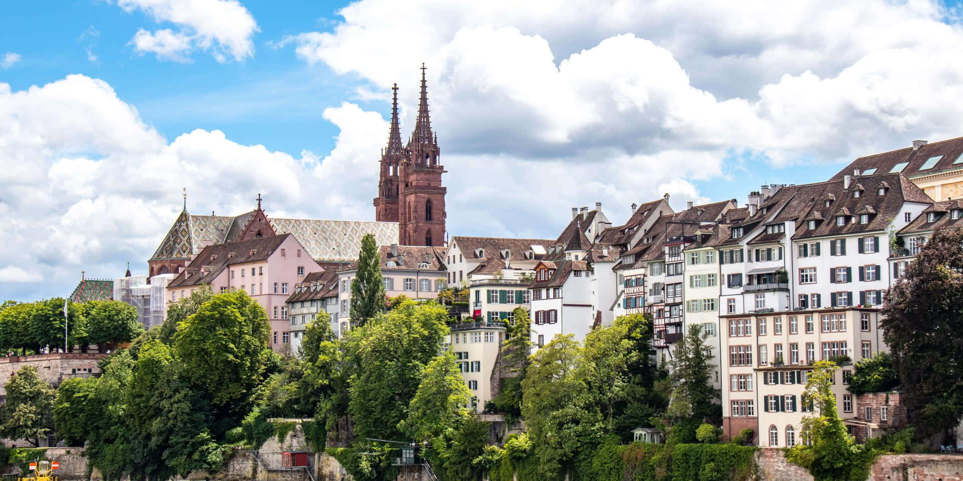 Basel Skylinewith Munster Cathedral Wallpaper