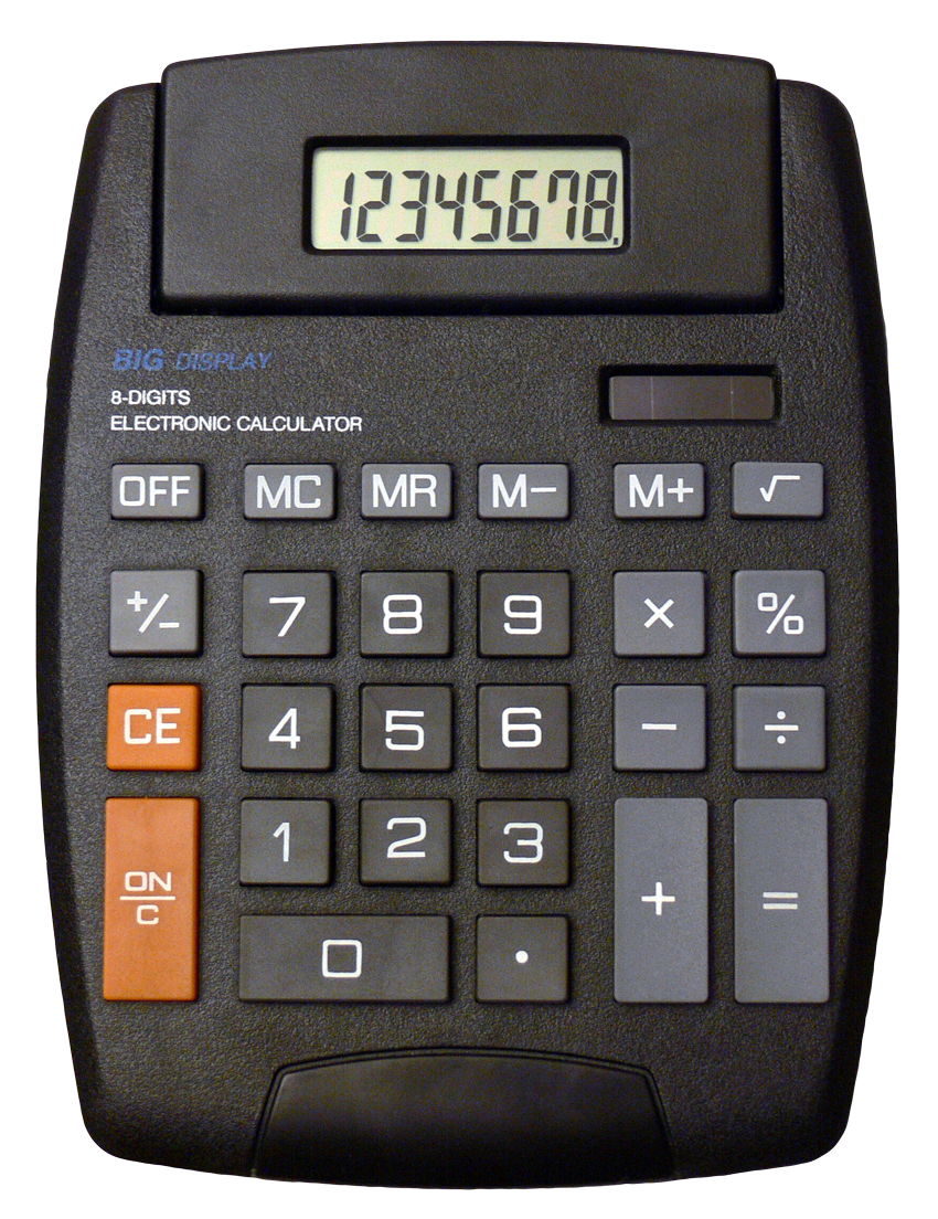 Basic Black Electronic Calculator PNG