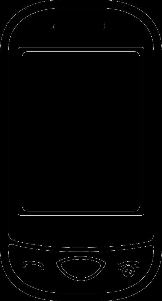 Basic Mobile Phone Outline PNG