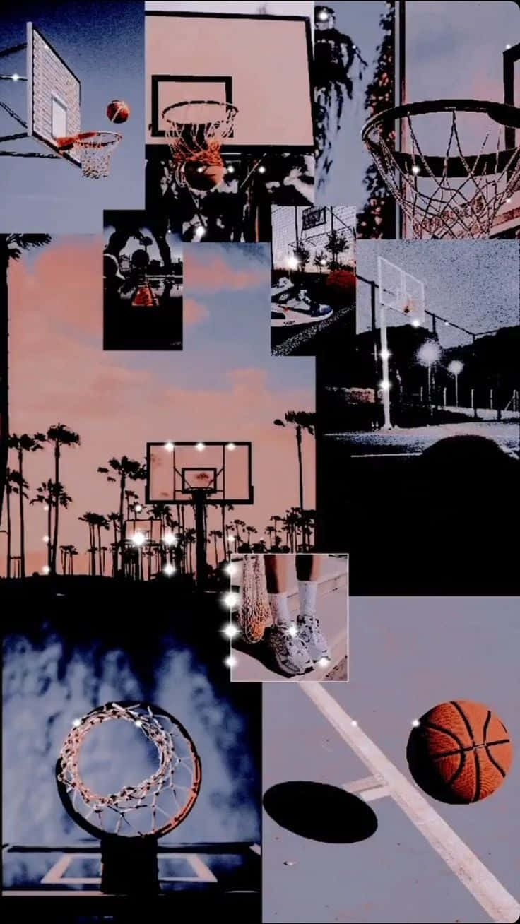 Basketball Aesthetic Collage Pink Hues Wallpaper