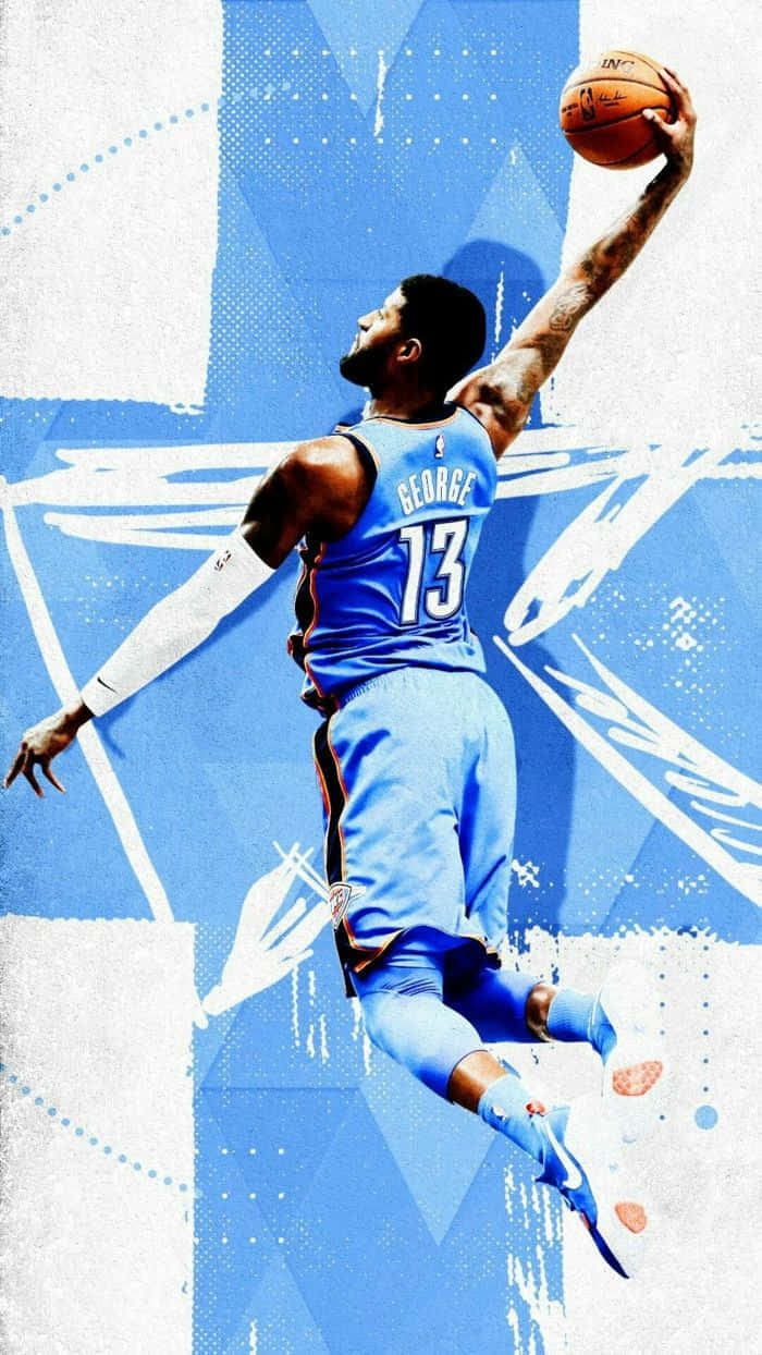 Basketball Aesthetic Oklahoma City Thunder Blue And White Wallpaper