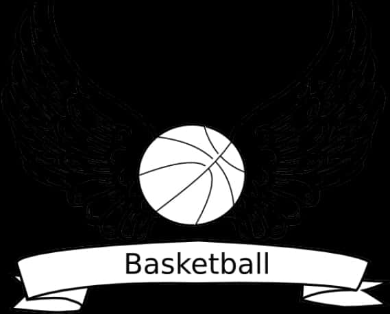 Basketball Angel Wings Graphic PNG