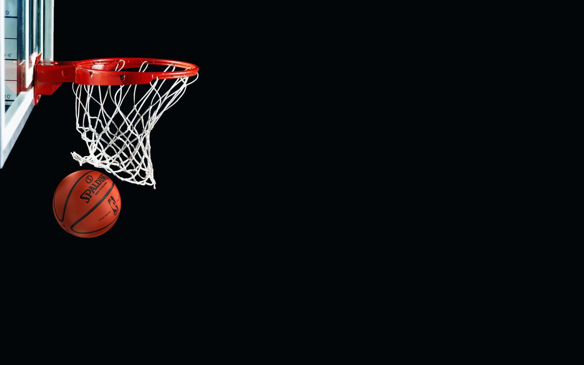 Basketball Approaching Hoop Wallpaper