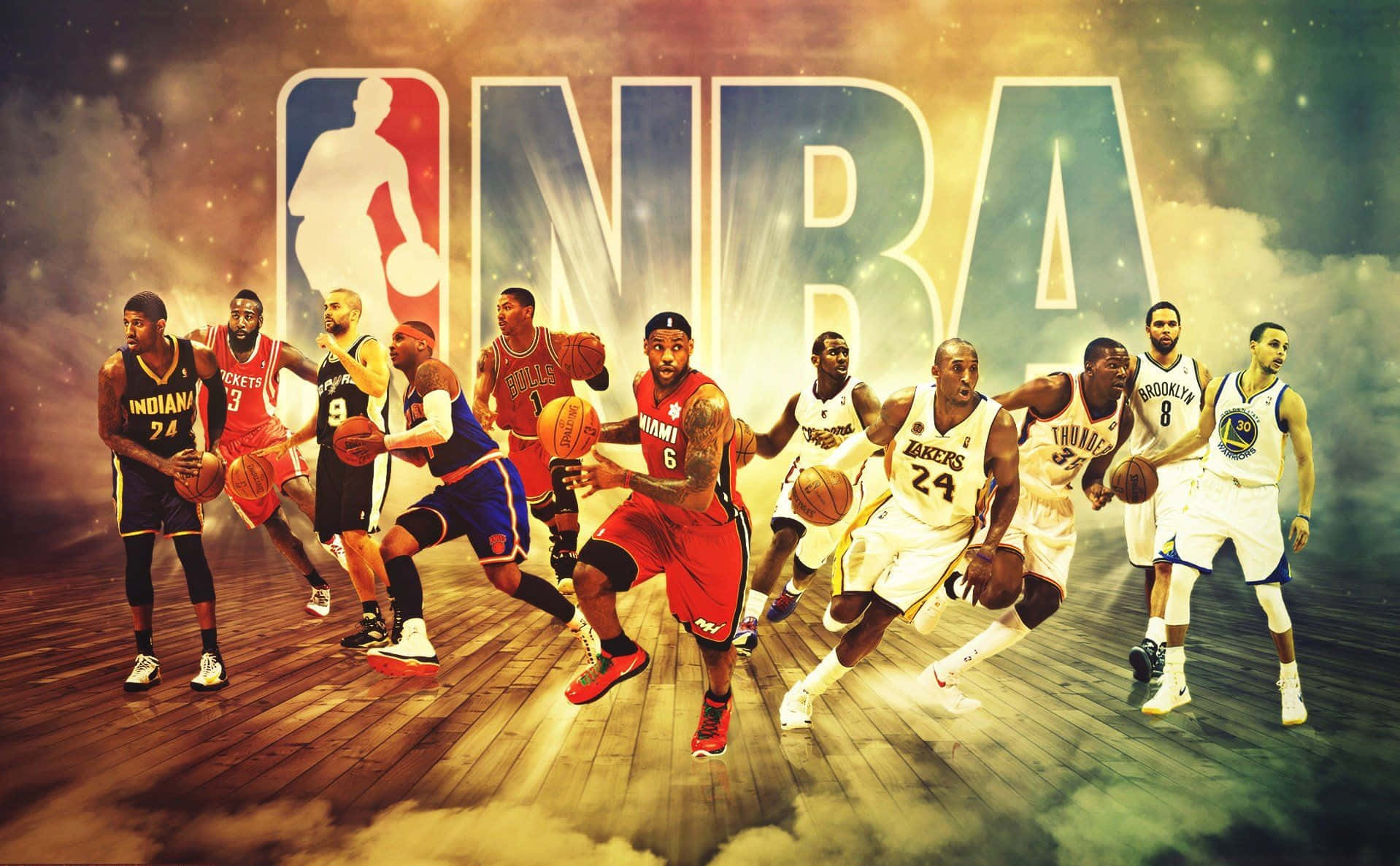 Farverignba-promoverende Basketball-baggrund.