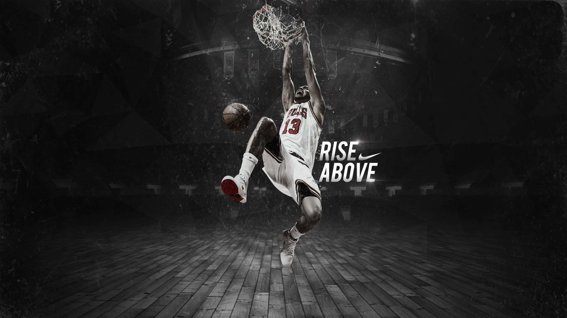 Fondode Pantalla Del Póster Nike Rise Above Basketball.