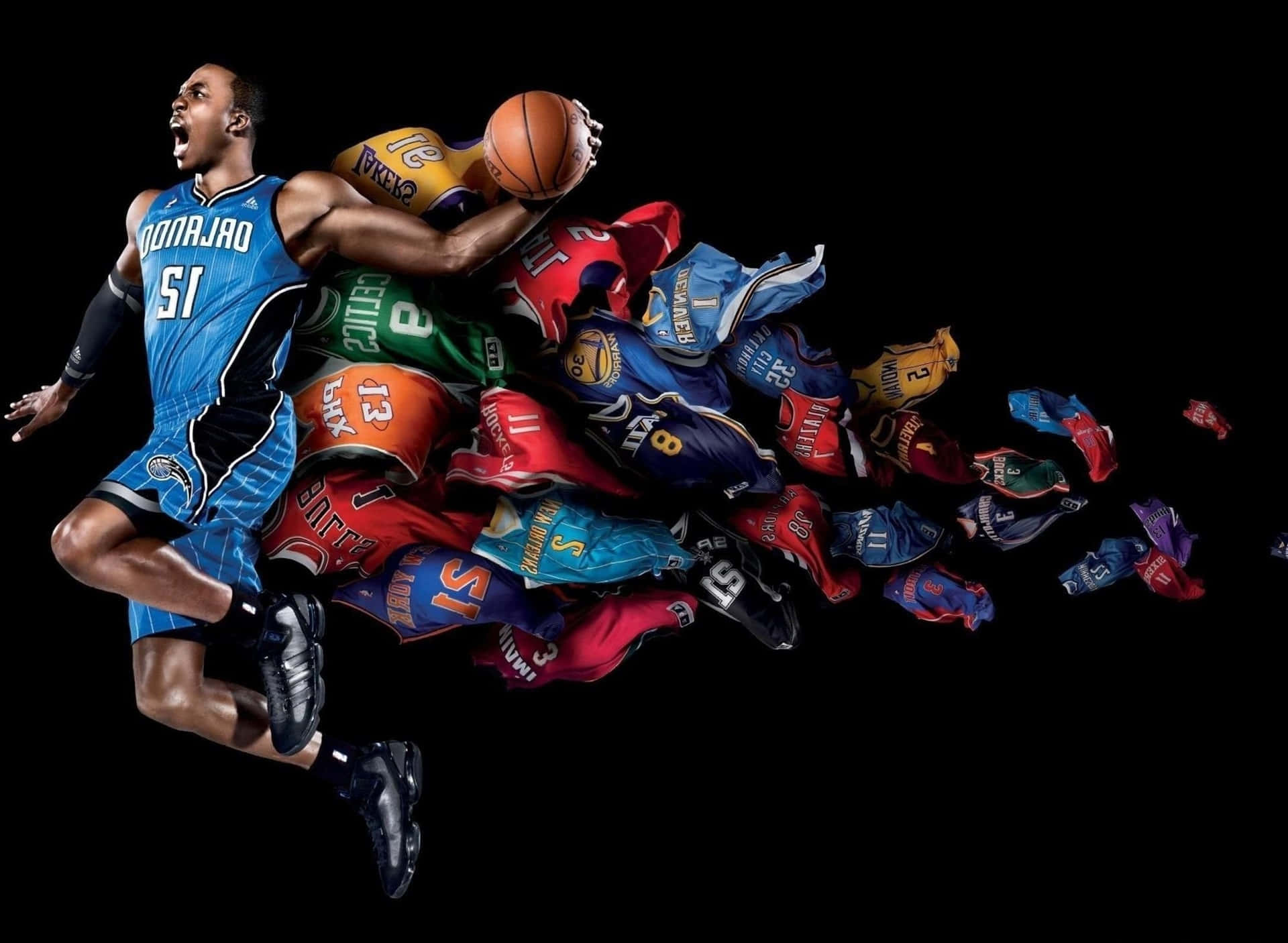 Basketball Player With Jerseys Digital Art Background