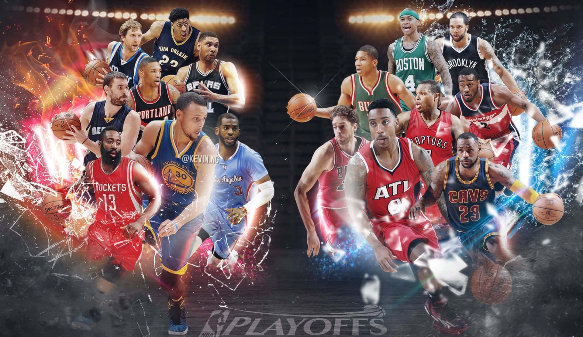 NBA 2020 Finals Basketball Digital Art Background