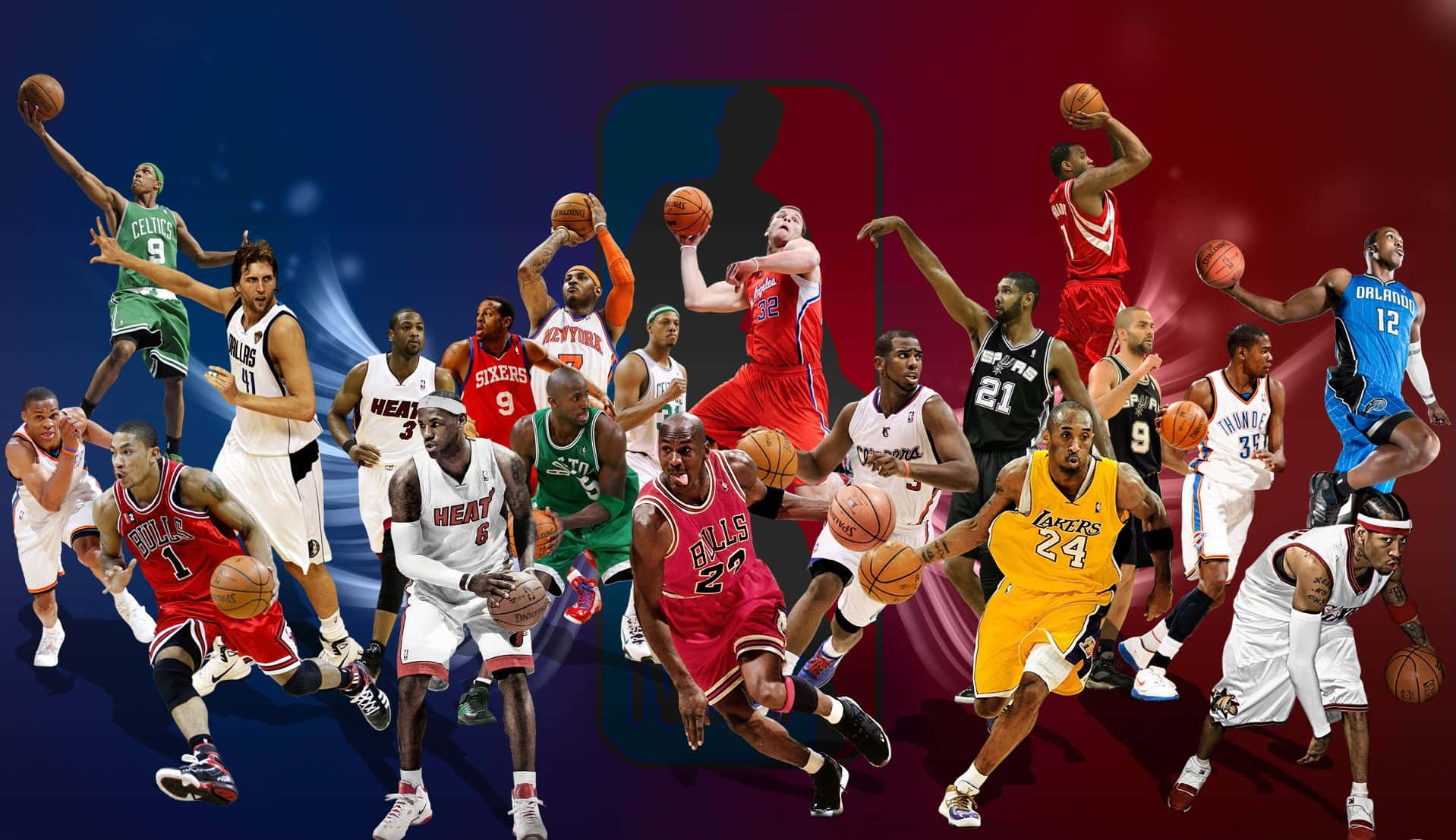 Backgroundd'arte Digitale Per Giocatori Professionisti Di Basket.