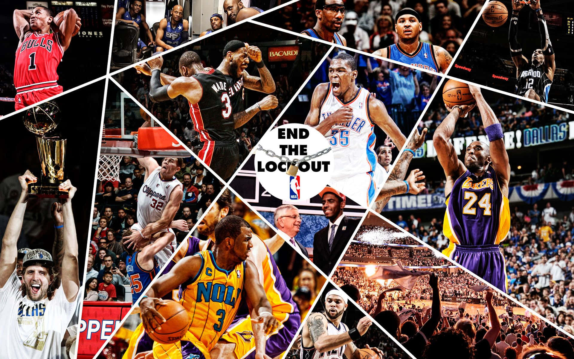 End The Lockout Basketball Mosaic Poster Background