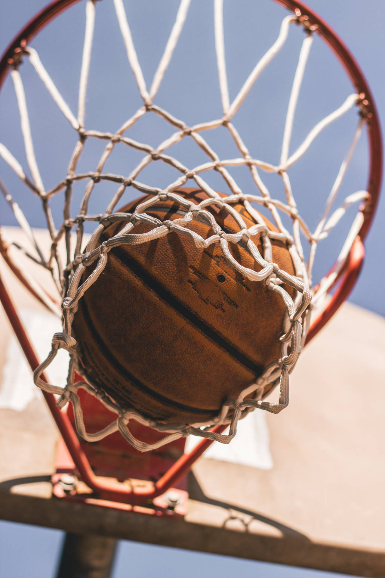 Basketball Ball Shoot In Net Wallpaper