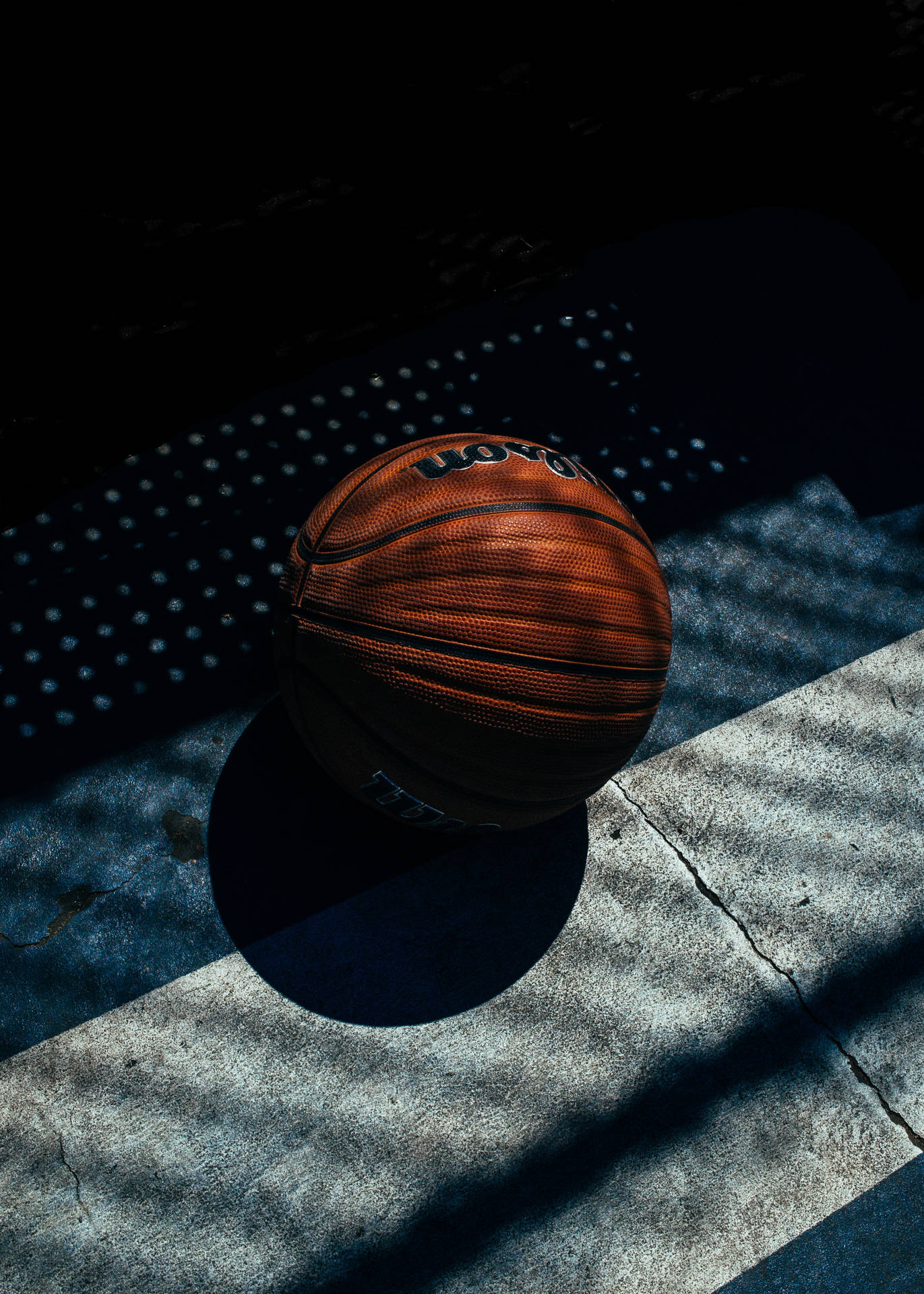 Basketball Ball Striped Shadows Wallpaper