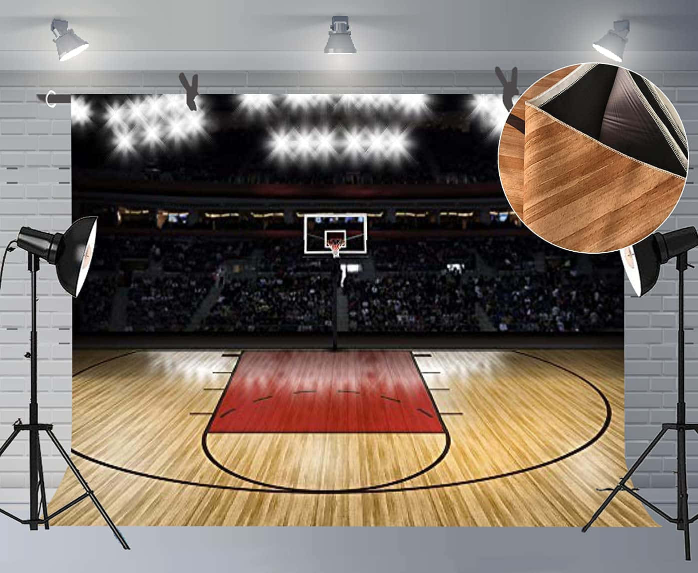 Perfektgepflegter Basketballplatz In Einer Sporthalle